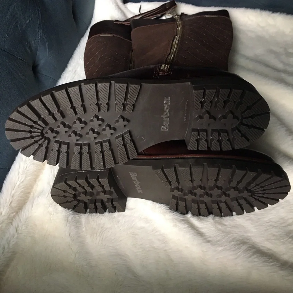 NWT Barbour Ingrid Tall Dark Brown Boots - Picture 8 of 16